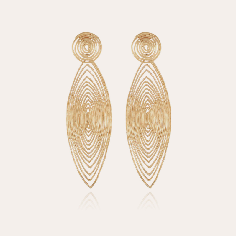 Longwave earrings large size gold