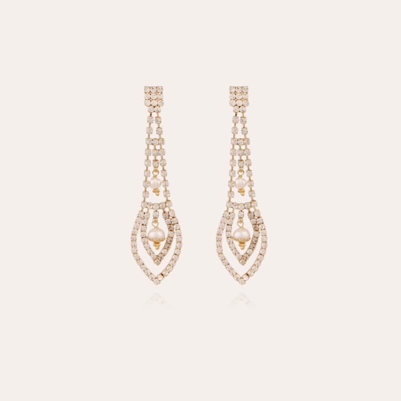 Lucia strass earrings gold