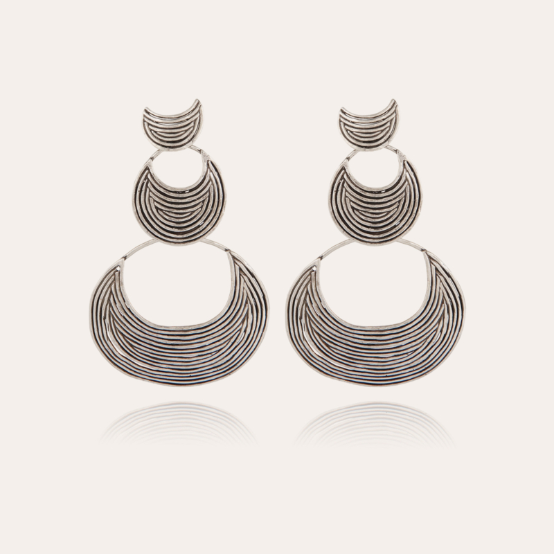 Luna Wave double earrings silver