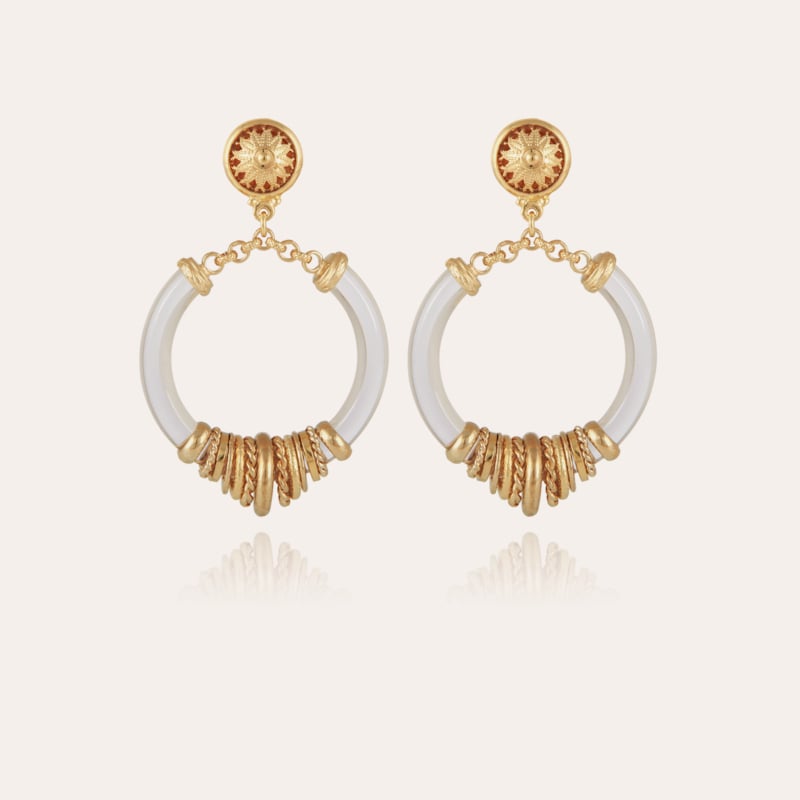 Mariza earrings small size acetate gold - Clear