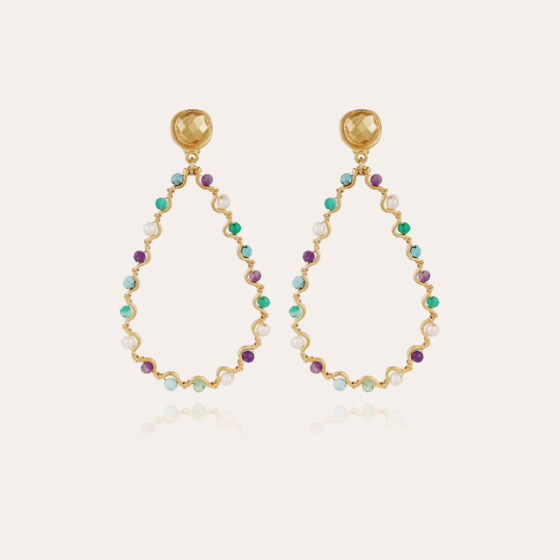 Nympheas earrings gold