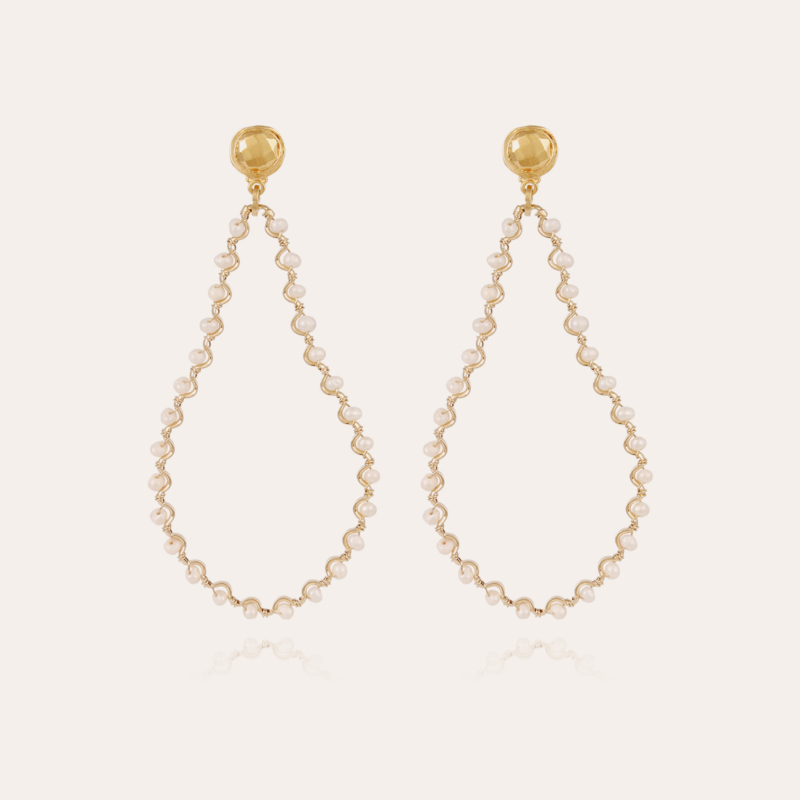 Nympheas earrings large size gold