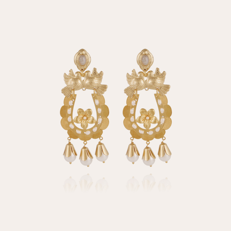 Oaxaca Love Bird earrings gold
