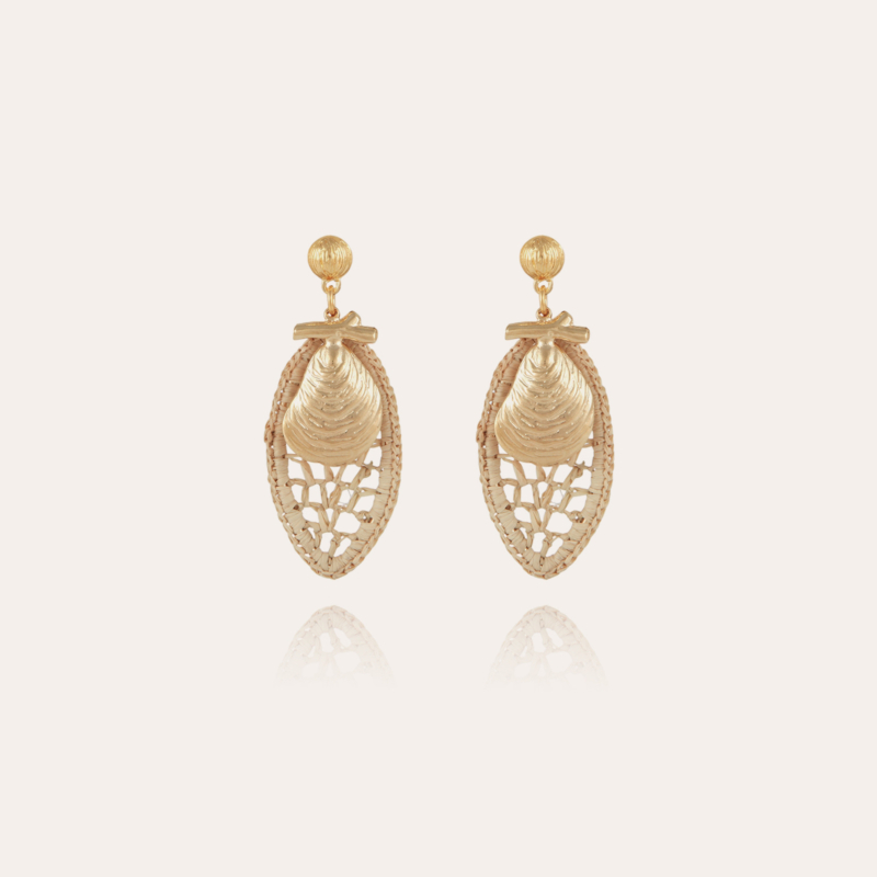 Coki raffia earrings gold