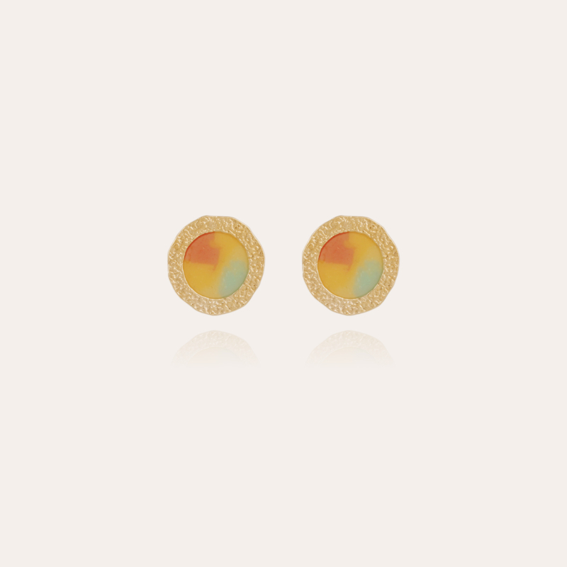 Illusion studs earrings gold 
