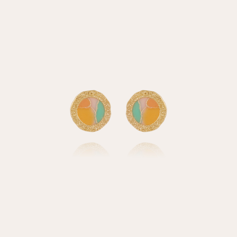 Illusion studs earrings gold