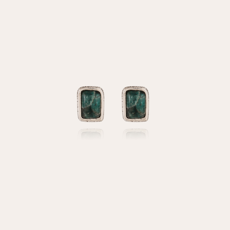 Totem studs earrings silver - Blue Apatite