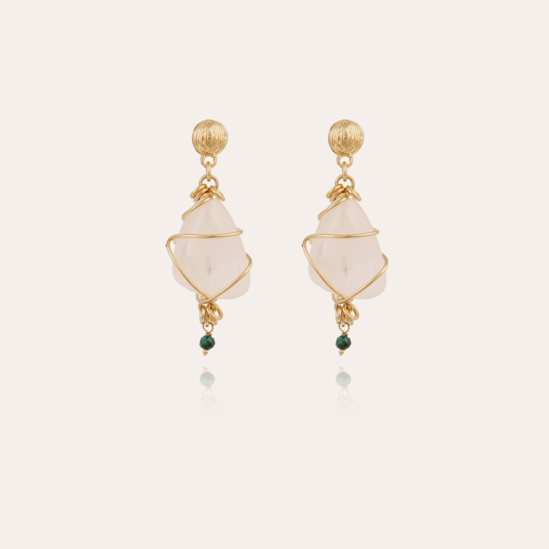 Rainbow earrings small size gold - Rock Crystal