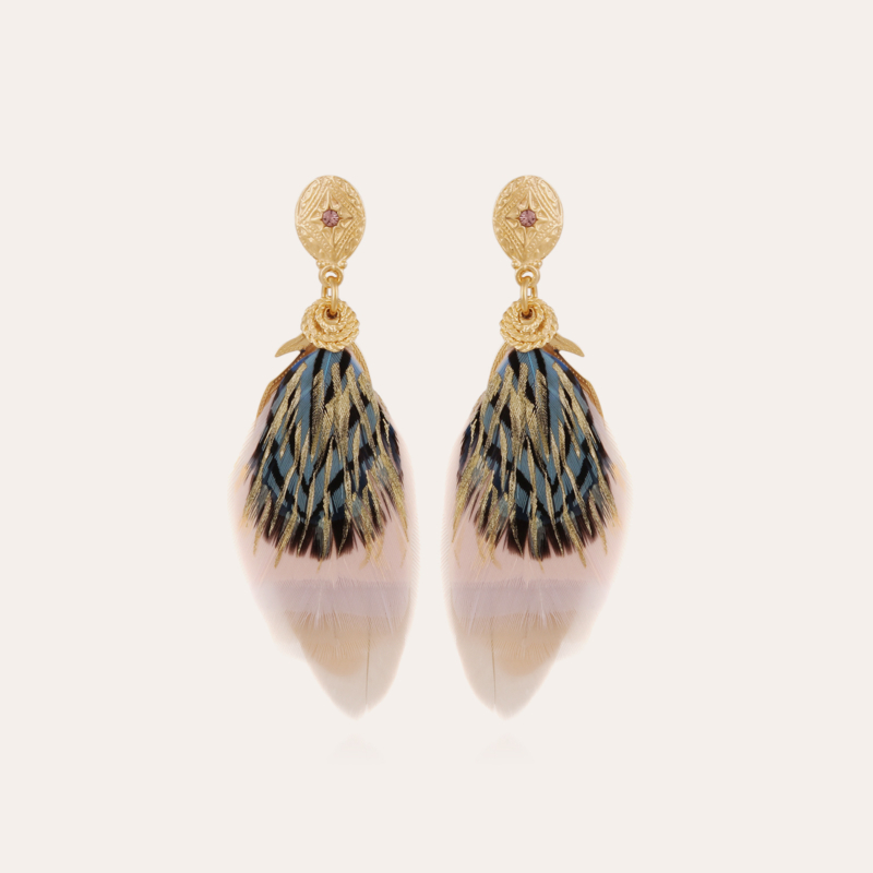 Saona enameled earrings small size gold