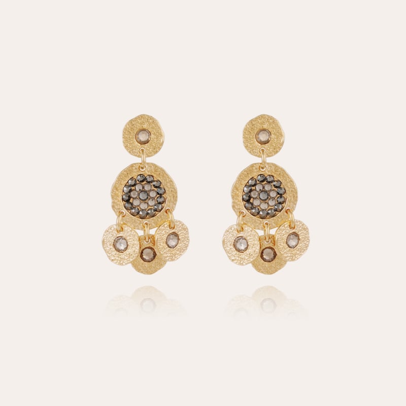 Illusion strass earrings gold