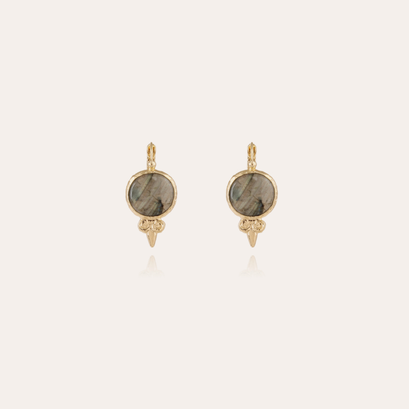 Serti earrings gold - Labradorite