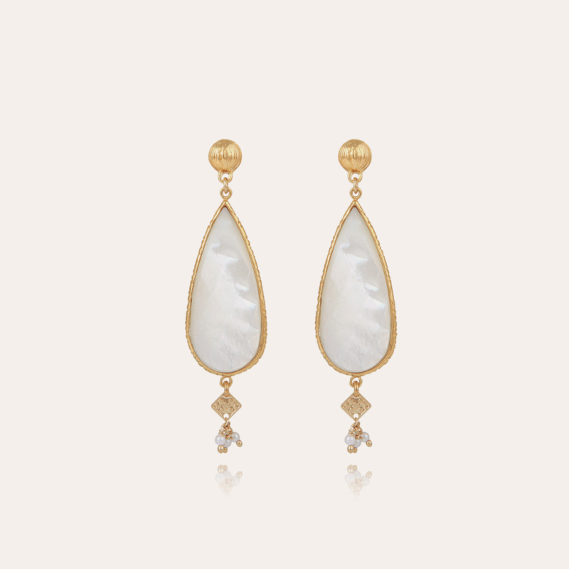Serti Goutte earrings gold - Mother-of-pearl