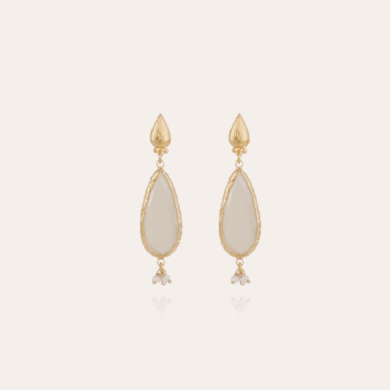 Serti Goutte earrings small size gold - Moonstone