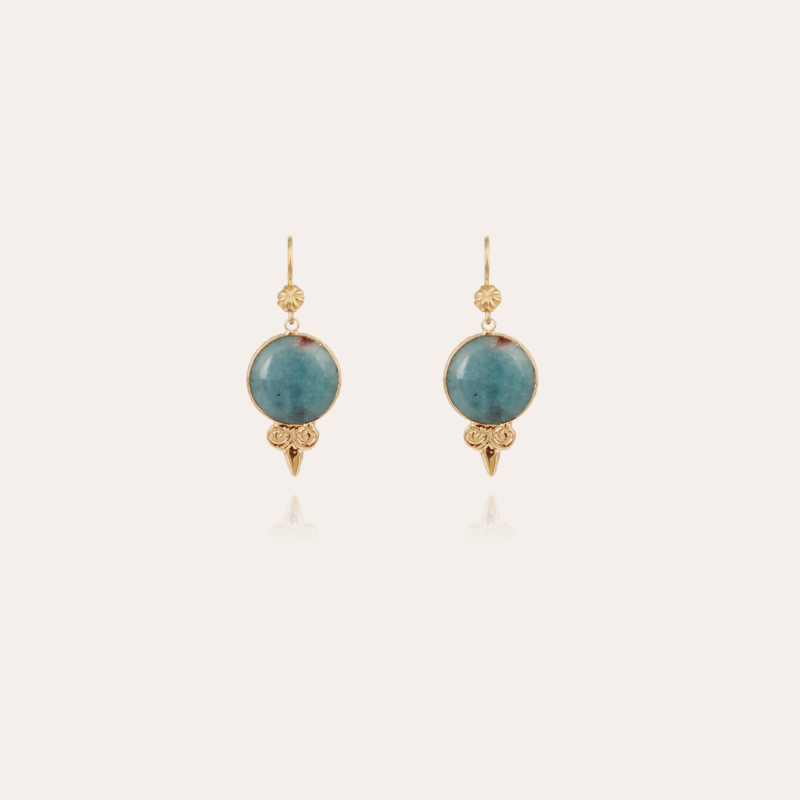 Serti earrings gold - Turlita Quartz