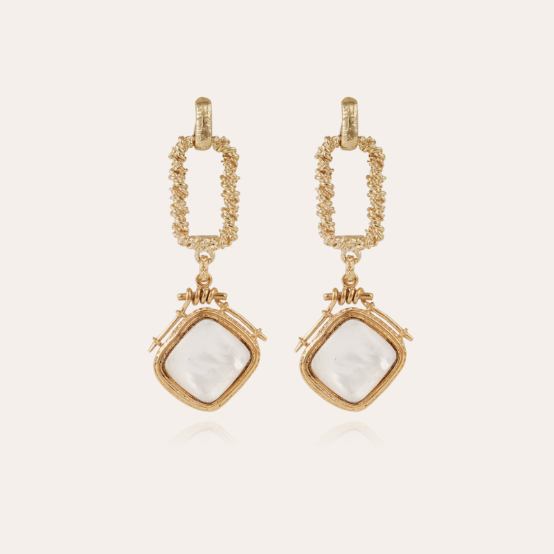 Siena earrings gold - White mother-of-pearl
