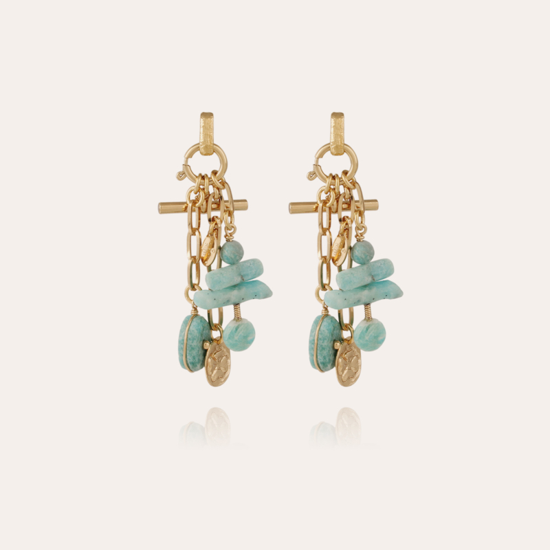 Sueno earrings gold - Amazonite