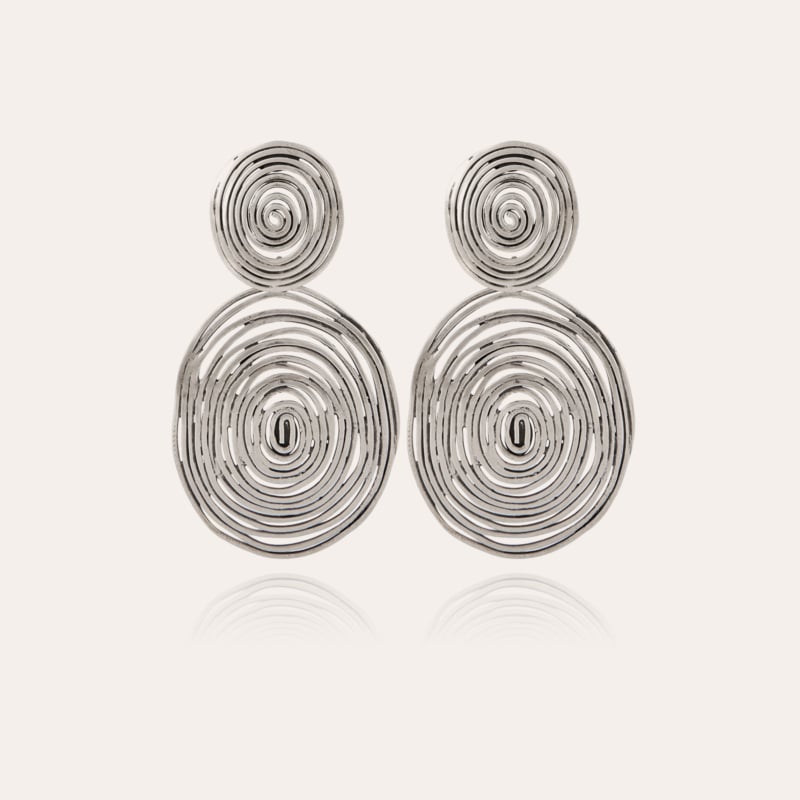 Wave earrings large size silver