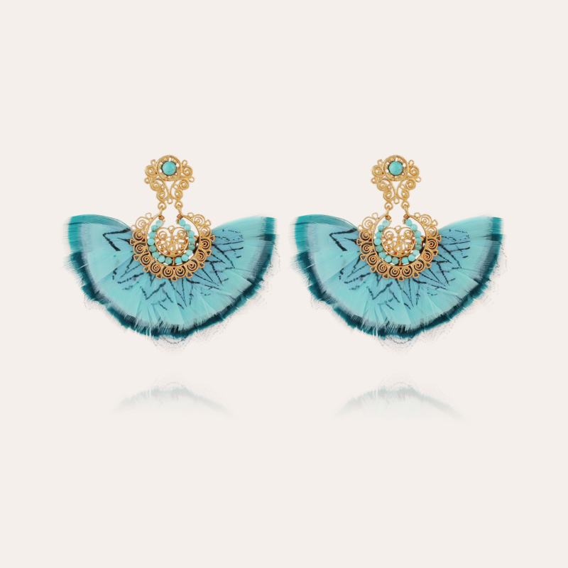 Yuca Plume earrings small size gold 