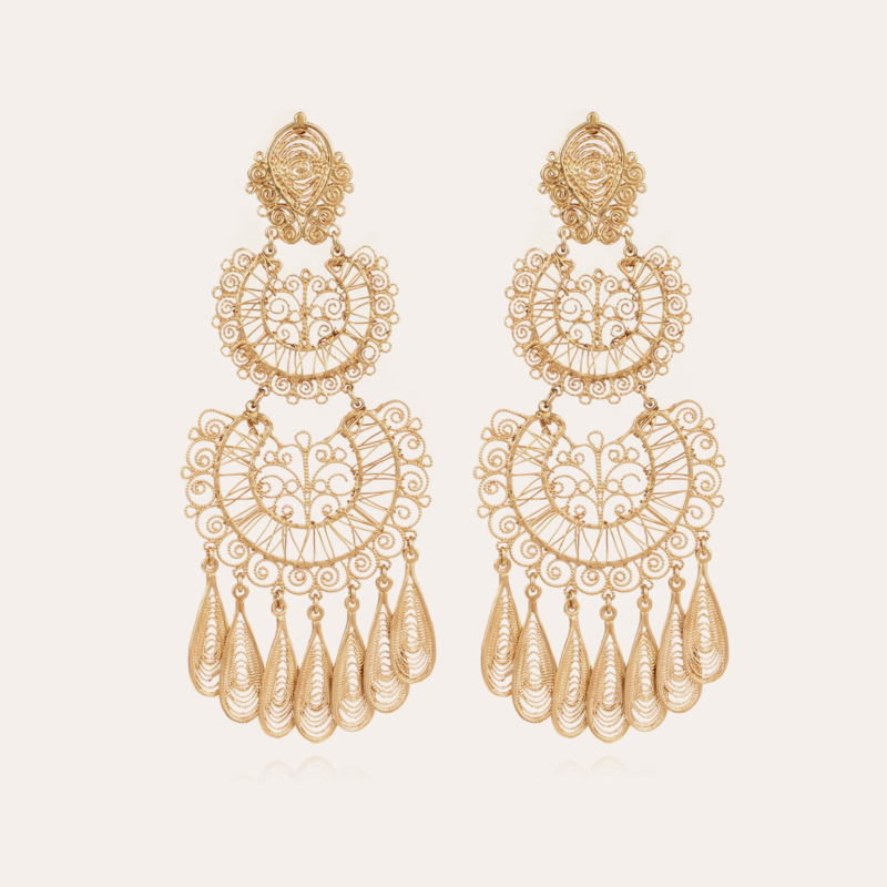 Yuca Bis 2 rows earrings gold