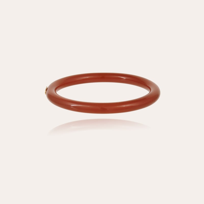 Caftan bracelet acetate gold - Brown