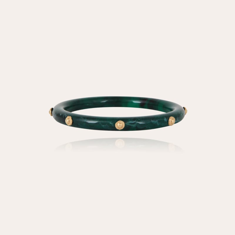 Caftan Bis bracelet acetate gold - Emerald