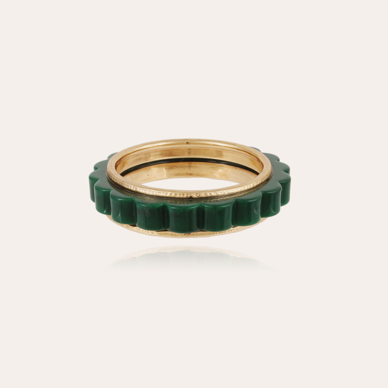 Froufrou bracelet large size acetate gold - Green
