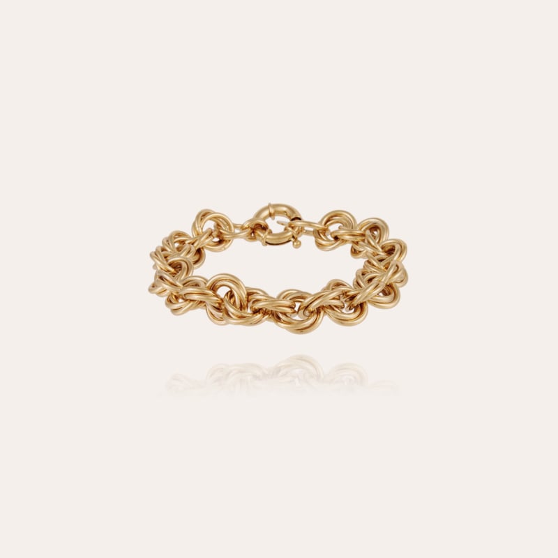 Maille rond entrecroise large size bracelet gold 