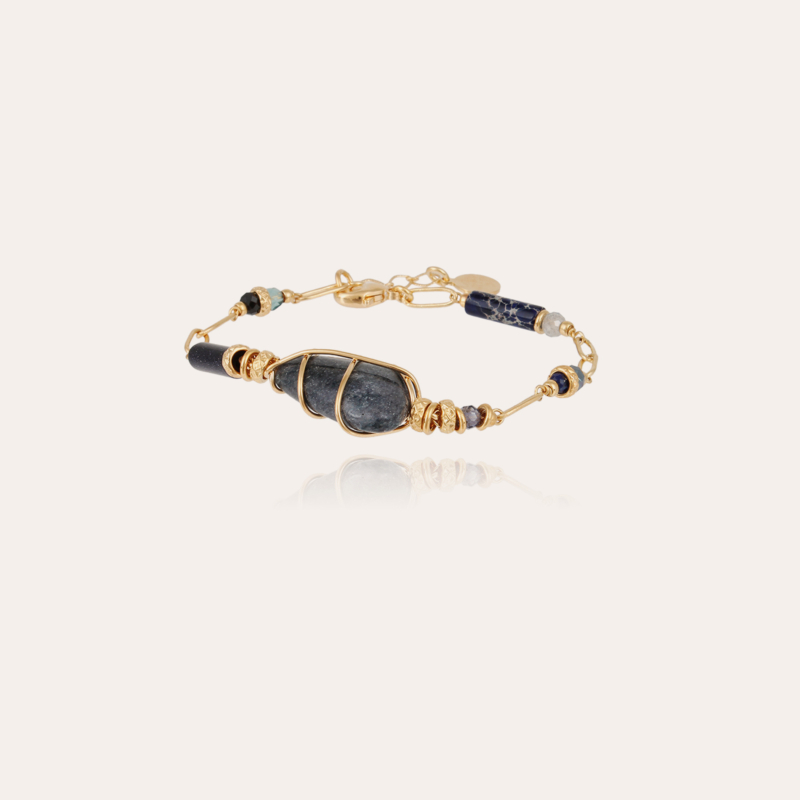 Rainbow bracelet gold - Lazulite