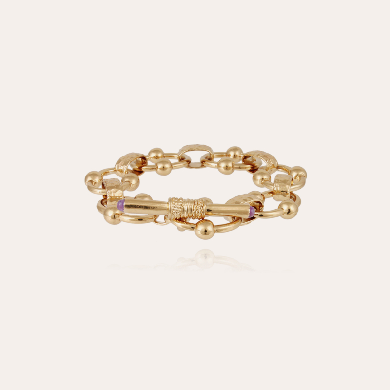 Rivage bracelet gold - Amethyst