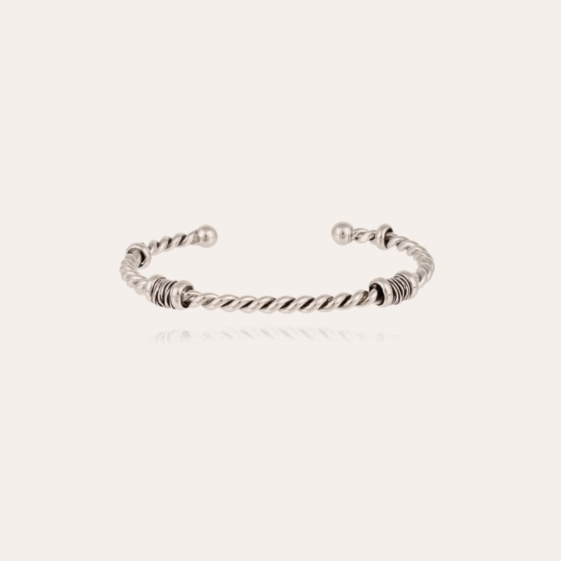 Torsade men bracelet silver