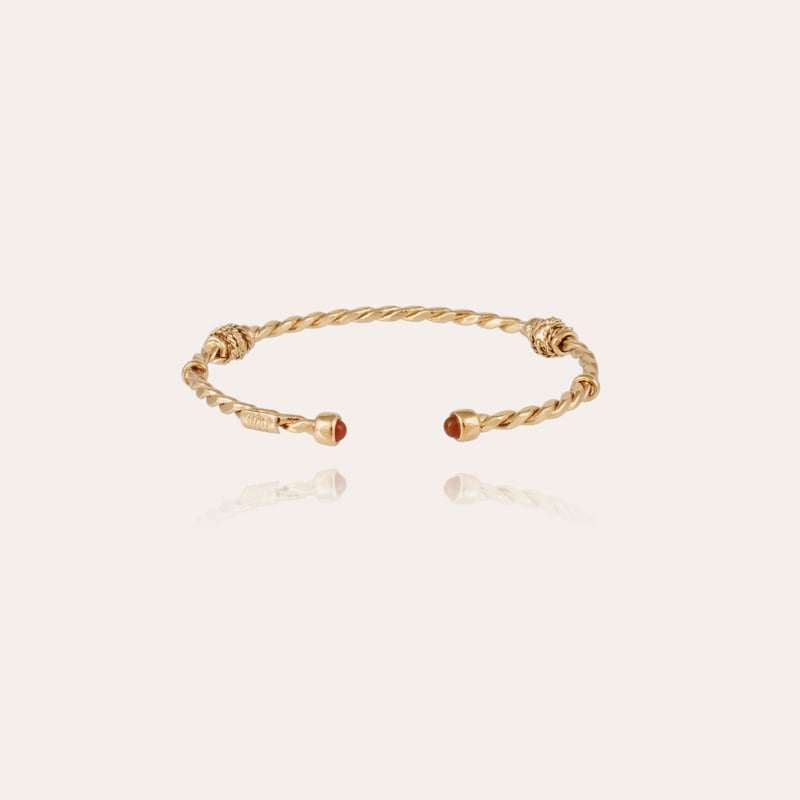 Jonc Torsade cabochons bracelet small size gold