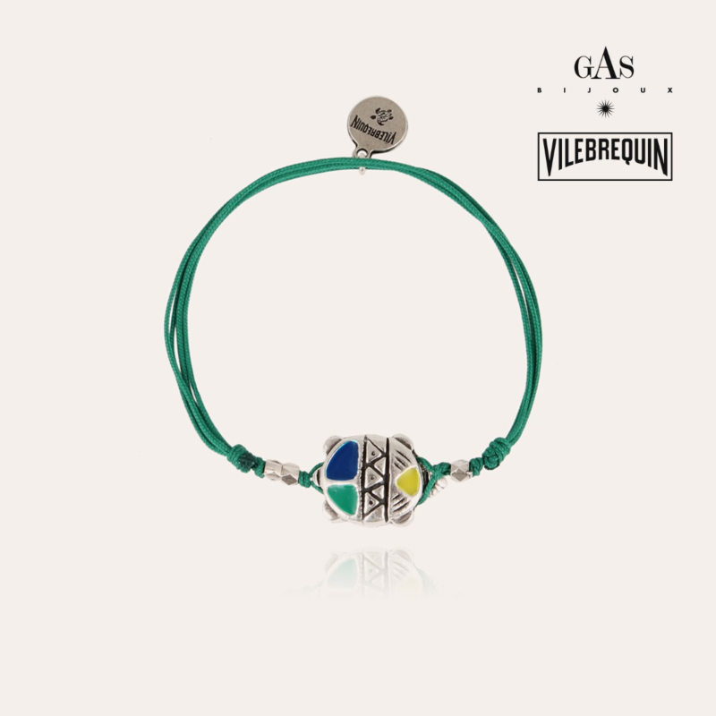 Turtle enamel Vilebrequin men bracelet silver