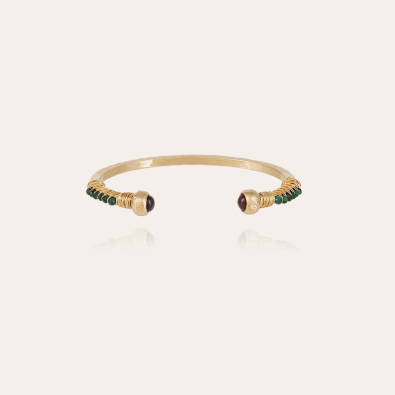 Bracelet Sari Bis perles doré - Malachite