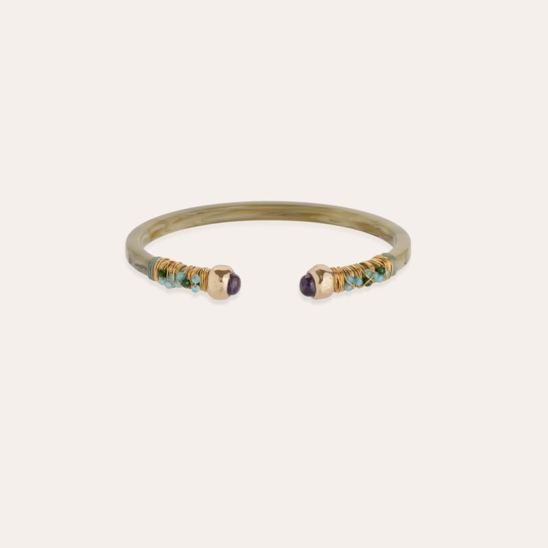 Sari bracelet acetate - Verdigris