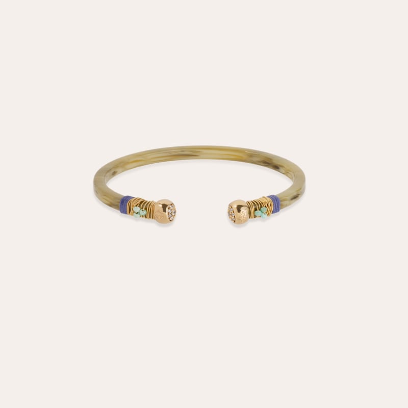 Sari strass bracelet acetate - Verdigris