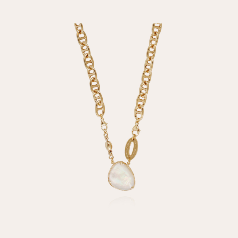 Billy necklace gold - White Mother-of-pearl