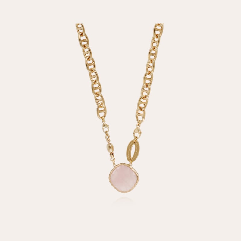 Billy necklace gold - Pink Quartz