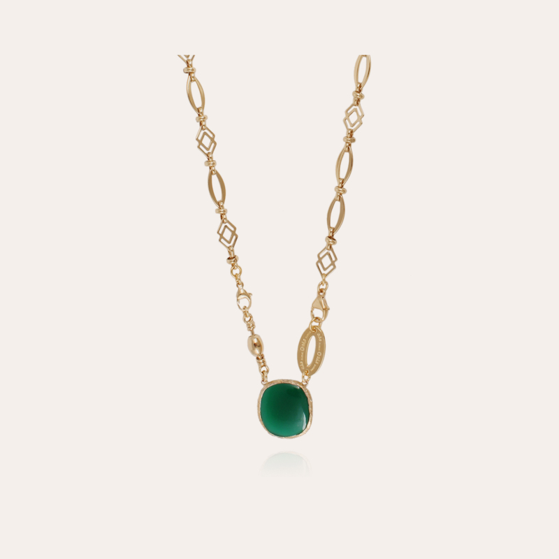 Billy necklace gold - Green Onyx - Exclusives pieces (2 pieces)