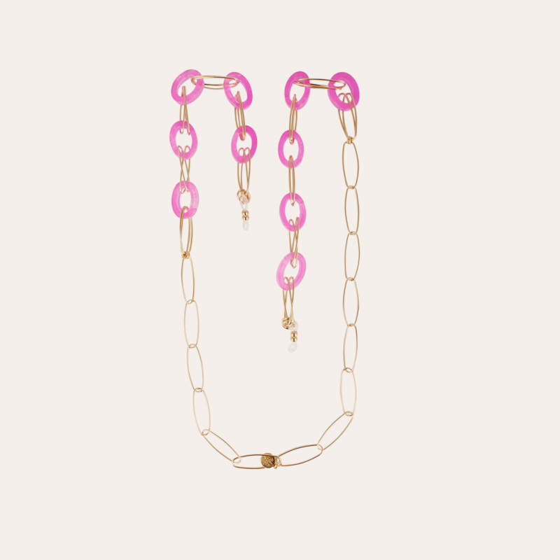 Escale necklace glasses chain small size acetate gold 