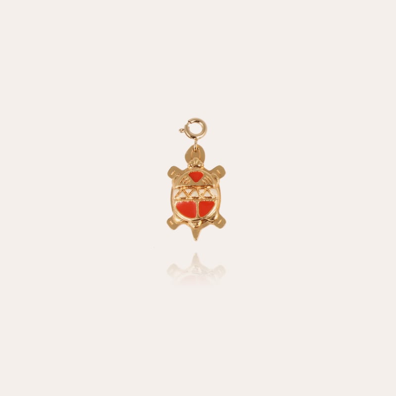 Turtle Bamboo enamel charms gold
