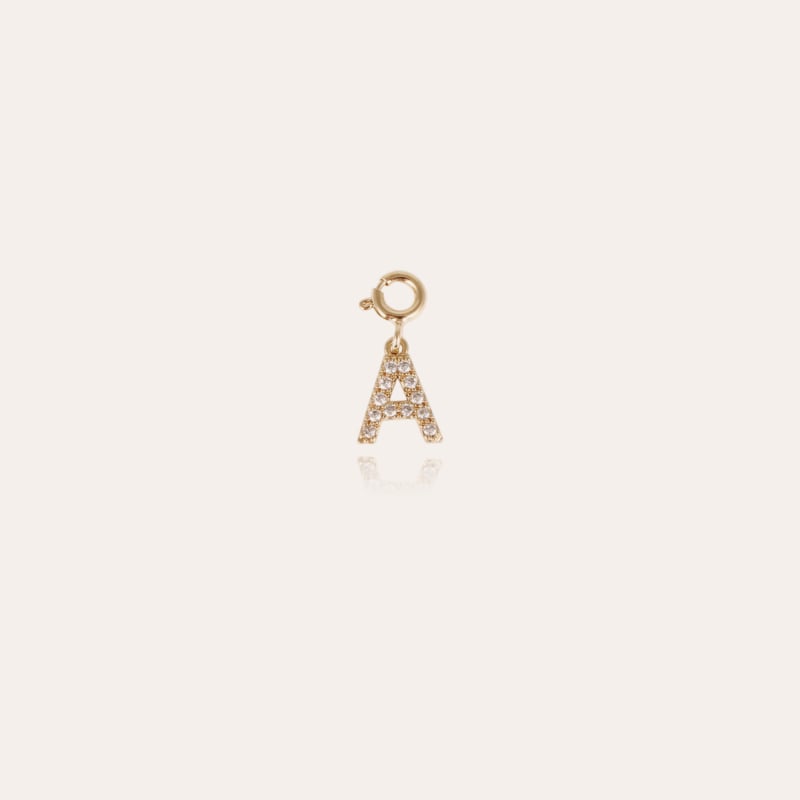 Lettre A charms strass gold