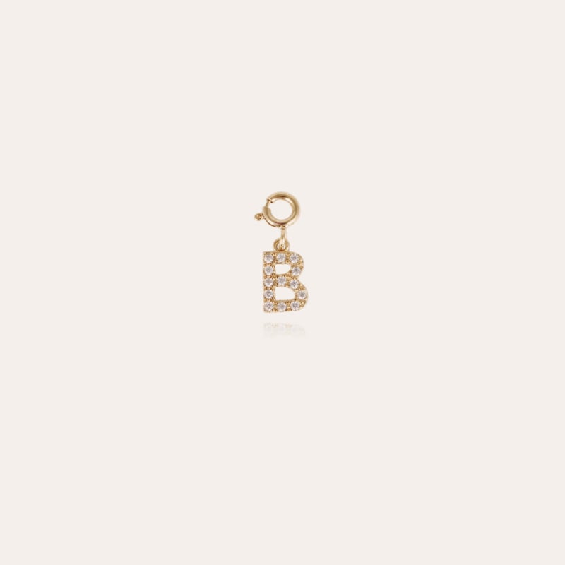 Lettre B charms strass gold