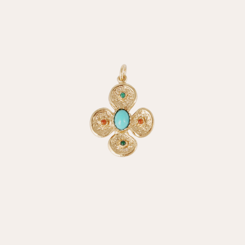 Clover cabochons charms Constantine gold