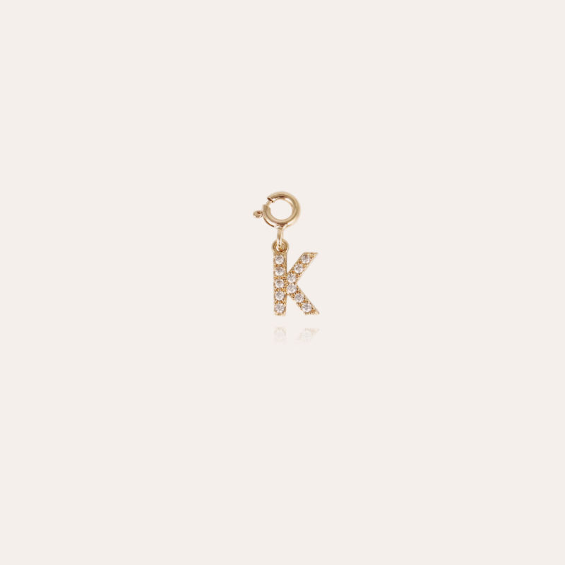 Lettre K charms strass gold