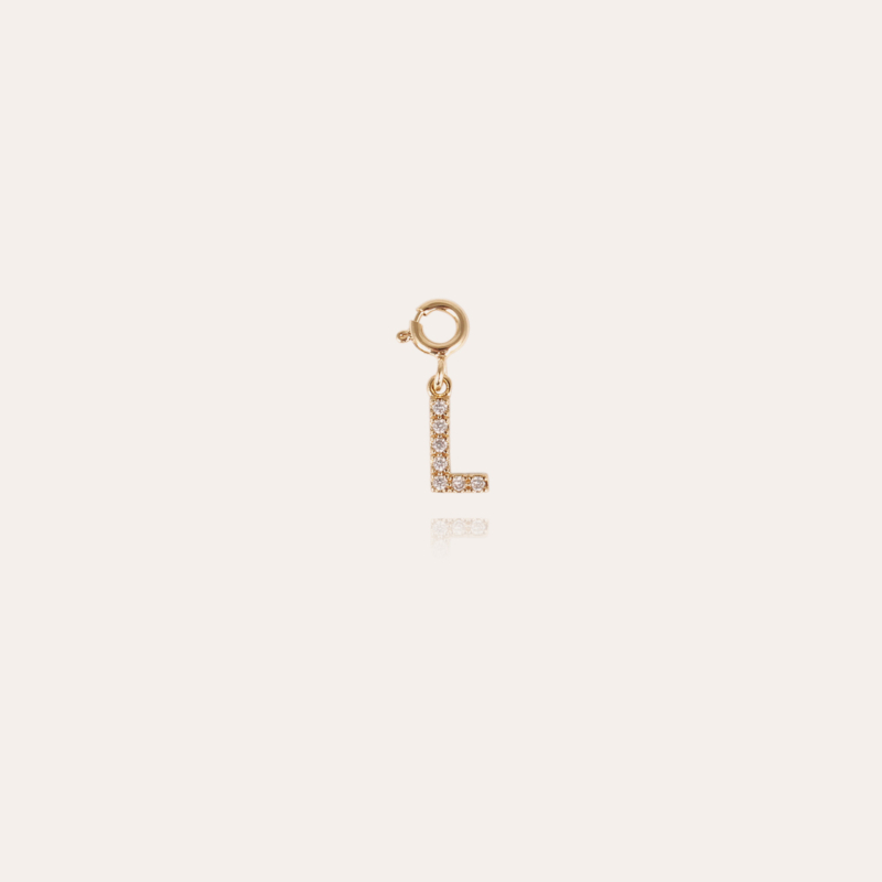 Letter L pendant charms strass
