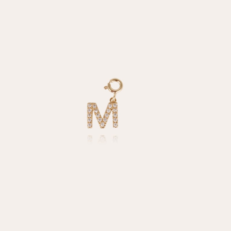 Lettre M charms strass gold