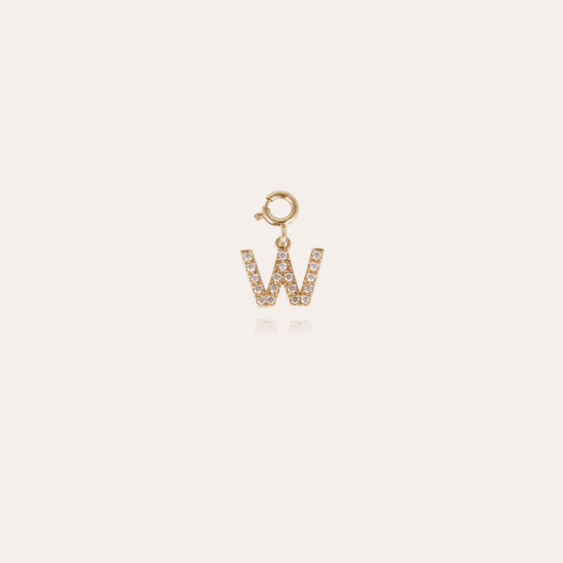 Lettre W charms strass gold