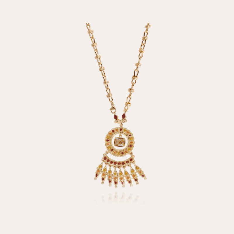 Livia enamel necklace gold