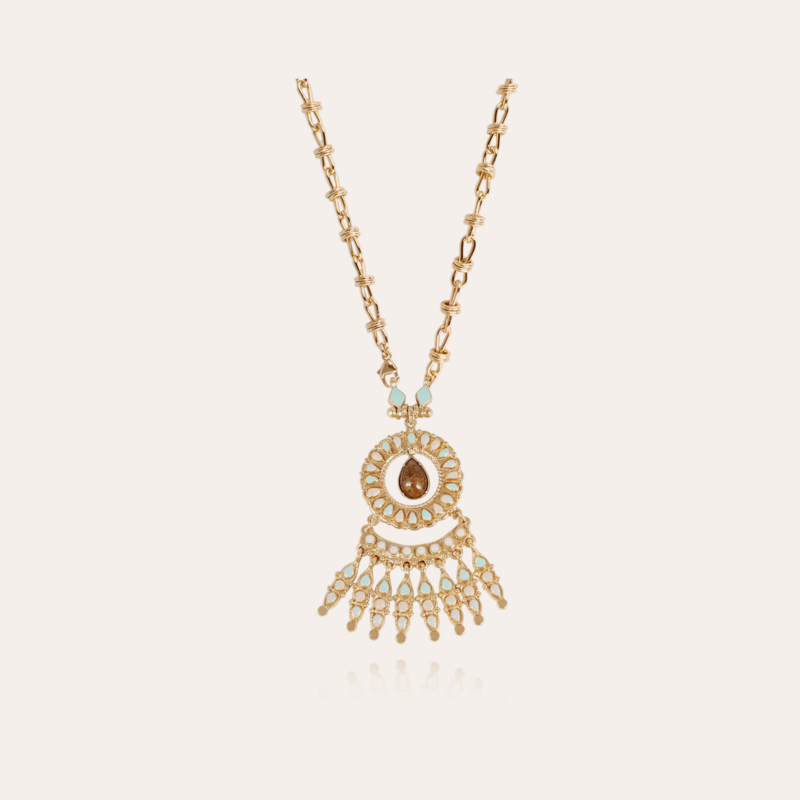 Livia enamel necklace gold
