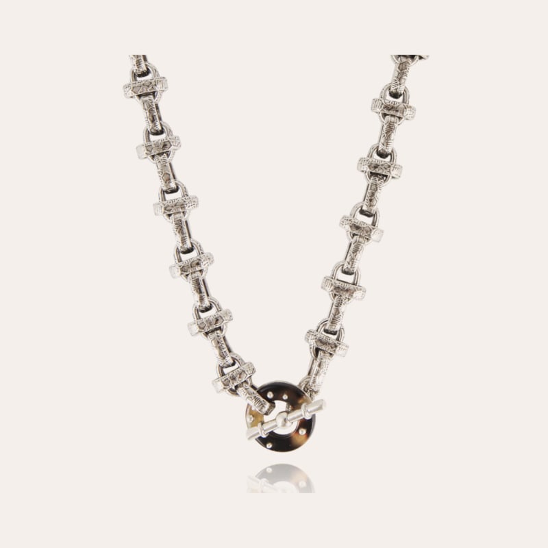 Adrian necklace acetate silver - Tortoise